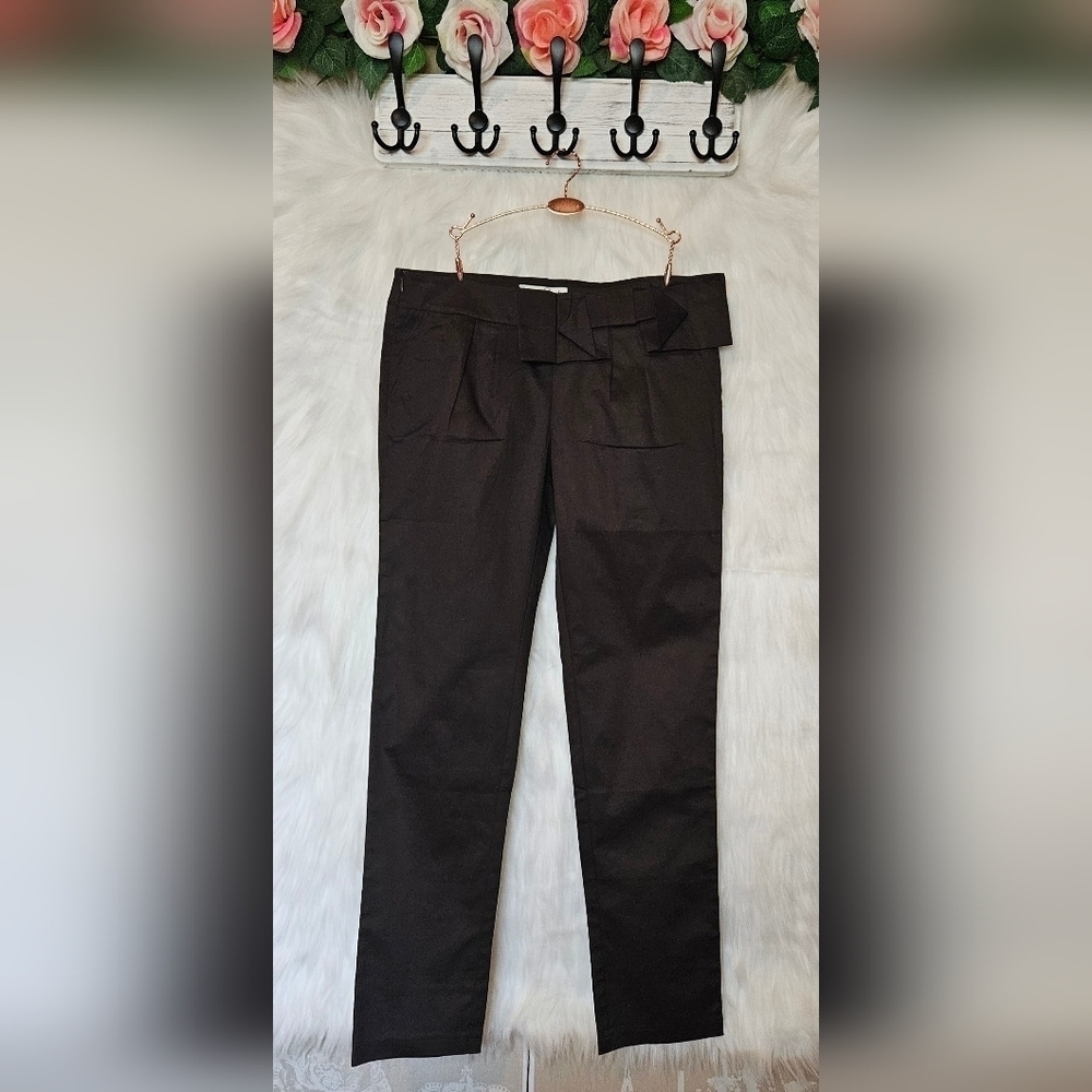 French Laundry Chocolate Origami Belt Slacks (NWOT)